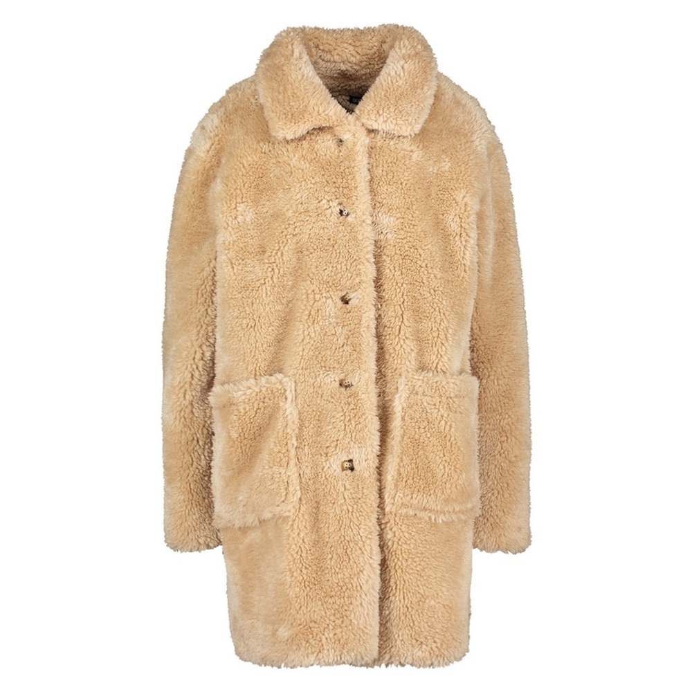Oversized Teddy Faux Fur Coat (Tan)